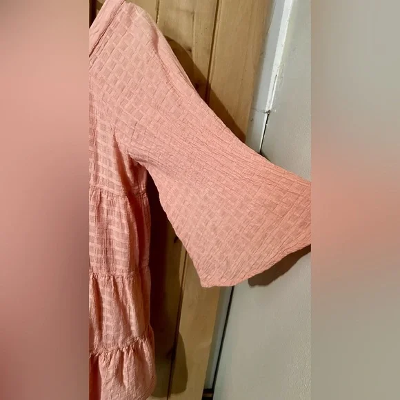 Peach A-Line Swing Tunic Top Flowing One Size Boho - Picture 5 of 5